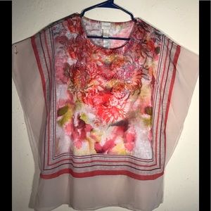 Chico’s Semi Sheer Caftan Tunic 1/M